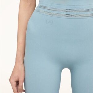 Wolford Net Lines Biker Short in Sky Blue Size L